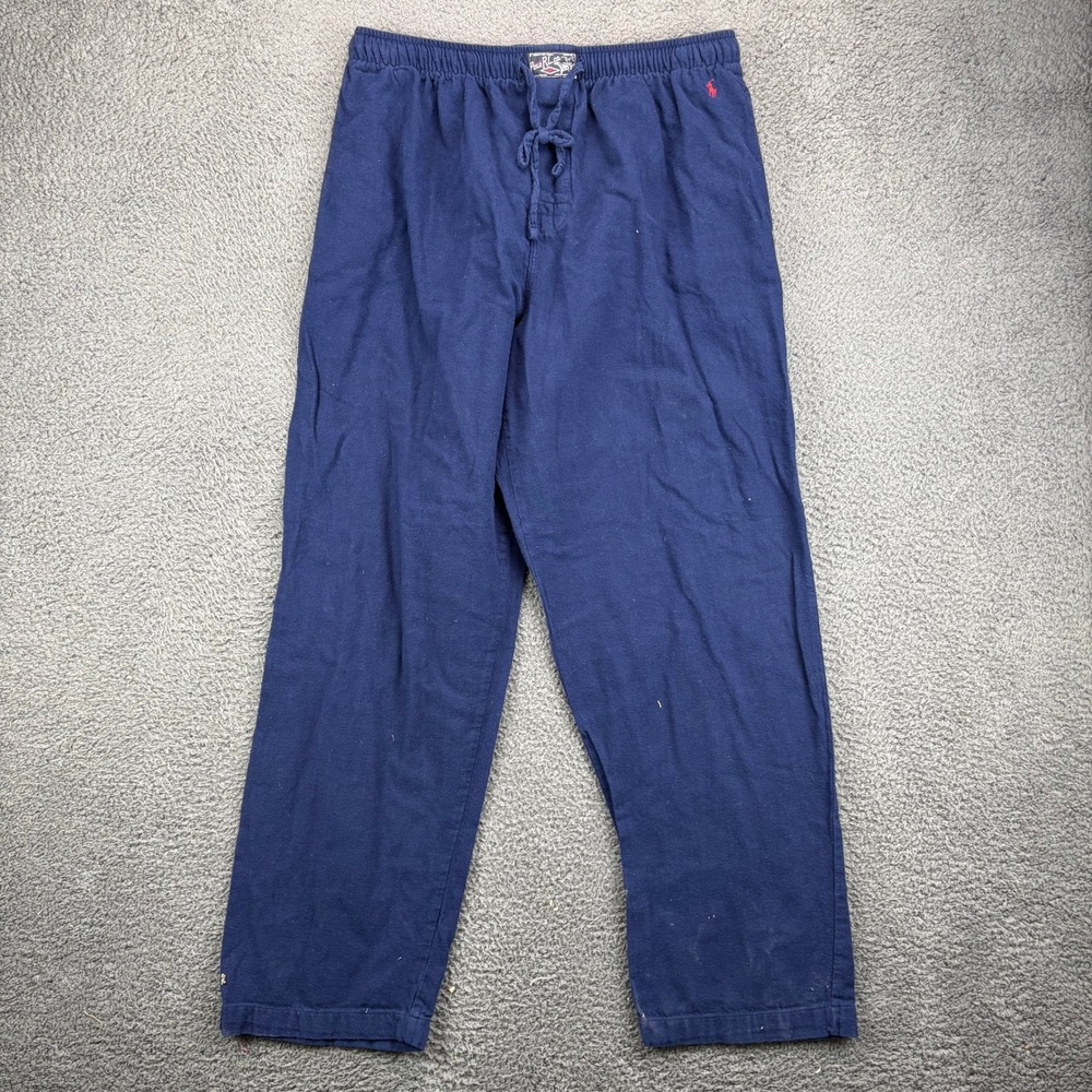 Polo Ralph Lauren Mens Navy Blue Cotton Pajama Pants Size Large Pony Logo